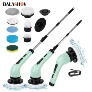Brosse de nettoyage électrique 9 en 1 ( VERT )